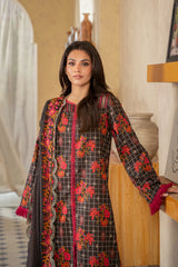 3-PC Printed Lawn Shirt with Embroidered Chiffon Dupatta and Trouser AS4-38