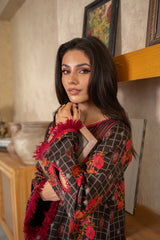 3-PC Printed Lawn Shirt with Embroidered Chiffon Dupatta and Trouser AS4-38