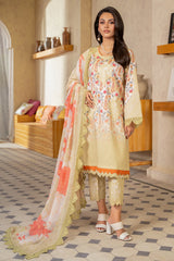 3-PC Unstitched Printed Lawn Shirt with Embroidered Chiffon Dupatta and Trouser AS4-33