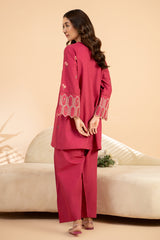 2-PC Embroidered Cotton Shirt with Trouser CNP-4-2AS (PINK)