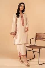 2-PC Embroidered Raw-Silk Shirt with Trouser CNP-4-9S