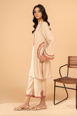 2-PC Embroidered Raw-Silk Shirt with Trouser CNP-4-9S