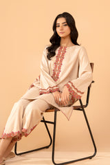 2-PC Embroidered Raw-Silk Shirt with Trouser CNP-4-9S