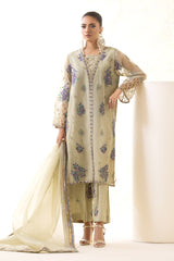 3-PC Embroidered Organza Shirt with Embroidered Organza Dupatta and Trouser CMA-4-24