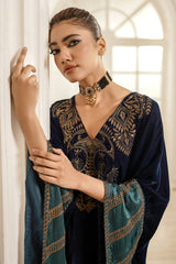 1-PC Embroidered Velvet Kaftan VVT21-10RA