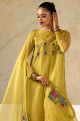 3-PC Embroidered Organza Shirt with Embroidered Organza Dupatta and Trouser CMA-4-33