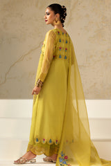 3-PC Embroidered Organza Shirt with Embroidered Organza Dupatta and Trouser CMA-4-33