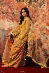 3-PC Embroidered  Organza CMA-6-95