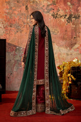 3-PC Embroidered  Raw Silk  CMA-6-285