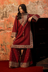3-PC Embroidered  Raw Silk  CMA-6-285