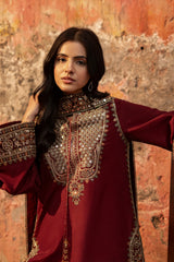 3-PC Embroidered  Raw Silk  CMA-6-285