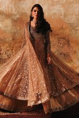 3-PC Embroidered  Net STM-5-015 - Peach