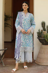 3-PC Unstitched Embroidered Lawn RN6-03
