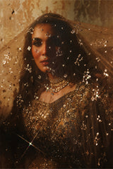 3-PC Embroidered  Net STM-5-015 - Peach