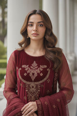 3-PC Embroidered Organza Suit CMA-5-135A
