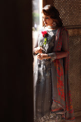 3-pc Unstitched Embroidered Printed Chiffon Collection VSL25-41