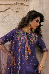 3-PC Embroidered Raw-Silk Suit CMA-5-040