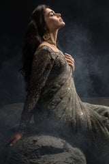 3-PC Embroidered Net Saree STM-5-04