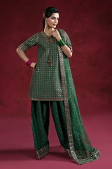 3-PC Embroidered Raw-Silk Suit CMA-6-238