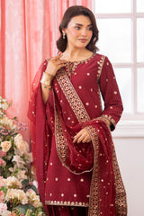 3-PC Embroidered Raw-Silk Suit CMA-5-077
