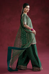 3-PC Embroidered Raw-Silk Suit CMA-6-238