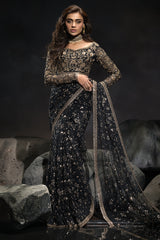 3-PC Embroidered Net Saree STM-5-05