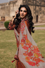3-pc Unstitched Embroidered Printed Chiffon Collection VSL25-42
