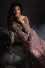 3-PC Embroidered Net Saree STM-5-013