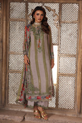 3-pc Unstitched Embroidered Printed Chiffon Collection VSL25-46