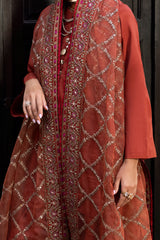 3-PC EMBROIDERED RAW-SILK SUIT CMA-5-140