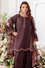 3-PC Embroidered Raw-Silk Suit CMA-5-108