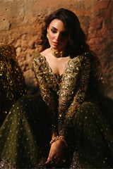 3-PC Embroidered Net Pishwas Suit stm-5-03