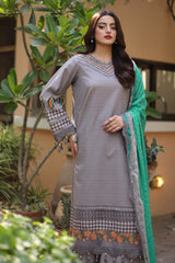 3-PC Unstitched Embroidered  Lawn  SLC27-05