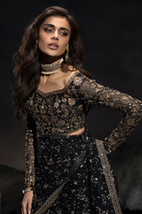 3-PC Embroidered Net Saree STM-5-05