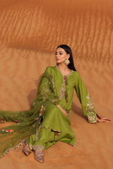 3-PC Embroidered Raw-Silk Suit CMA-5-105