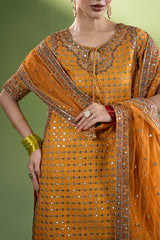 3-PC Embroidered Raw-Silk Suit CMA-6-260