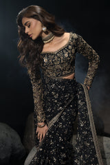 3-PC Embroidered Net Saree STM-5-05