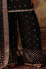 3-PC Embroidered Raw-Silk Suit CMA-5-078