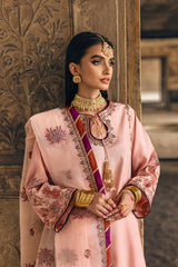 3-PC Embroidered Raw-Silk Suit CMA-5-137 PINK