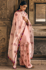 3-PC Embroidered Raw-Silk Suit CMA-5-137 PINK
