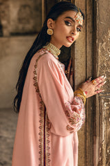 3-PC Embroidered Raw-Silk Suit CMA-5-137 PINK
