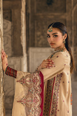 3-PC Embroidered Raw-Silk Suit CMA-5-125 OFF-WHITE