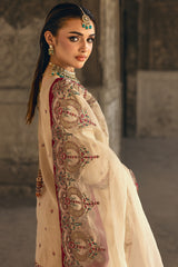 3-PC Embroidered Raw-Silk Suit CMA-5-125 OFF-WHITE