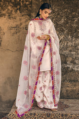 3-PC Embroidered Raw-Silk Suit CMA-5-137 OFF-WHITE