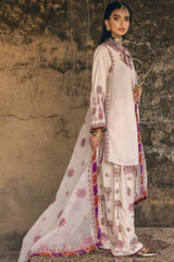 3-PC Embroidered Raw-Silk Suit CMA-5-137 OFF-WHITE