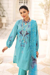 3 Pc Unstitched Embroidered Lawn With Chiffon Dupatta CEL23-21