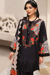 3 Pc Unstitched Embroidered Lawn With Chiffon Dupatta CEL23-13