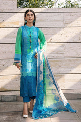 3-Pc Charizma Unstitched Embroidered Lawn Shirt With Embroidered Chiffon Dupatta AN23-32