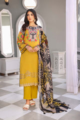 3-Pc Charizma Unstitched Embroidered Lawn Shirt With Embroidered Chiffon Dupatta AN23-24B