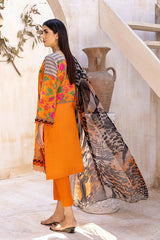 3-Pc Charizma Unstitched Embroidered Lawn Shirt With Embroidered Chiffon Dupatta AN23-24A